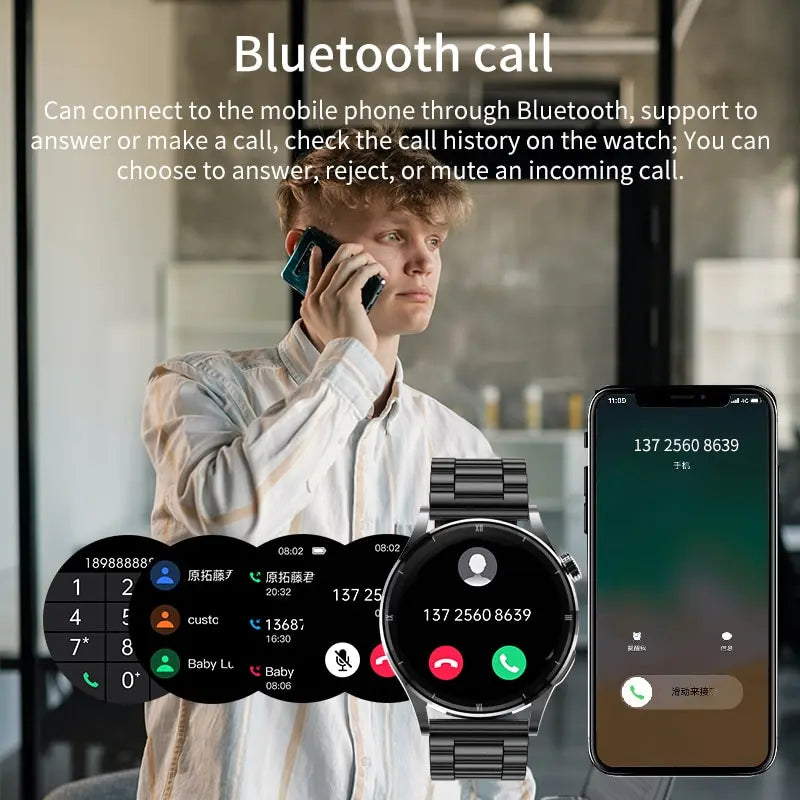 Smart Watch for Men Full Touch Screen Sport Fitness Watch Man IP67 Waterproof Bluetooth for Android IOS Smartwatch Men