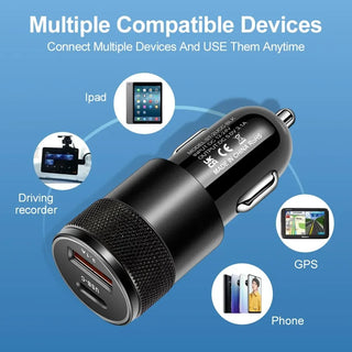 Olaf USB Type C Car Phone Adapter Fast Charging, Fast Charge 3.0, 68W, PD, Iphone 13, 12, Xiaomi, Huawei, Samsung S21