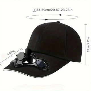 Solar-Powered Fan Baseball Cap - Lightweight, Breathable & Uv-Protective Cooling Hat for Outdoor Sports & Travel