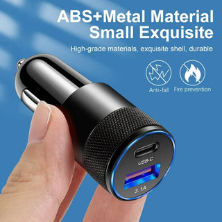 Olaf USB Type C Car Phone Adapter Fast Charging, Fast Charge 3.0, 68W, PD, Iphone 13, 12, Xiaomi, Huawei, Samsung S21