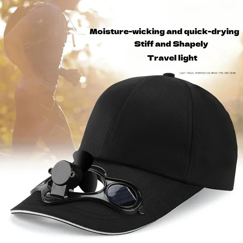 Solar-Powered Fan Baseball Cap - Lightweight, Breathable & Uv-Protective Cooling Hat for Outdoor Sports & Travel